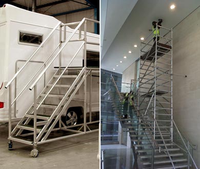 Access platforms for stairs and other hard to reach places